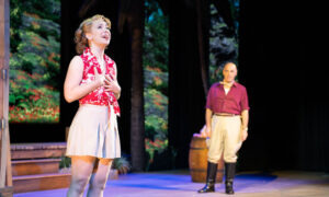 Woman singing during play; Photos Credit: MSMT