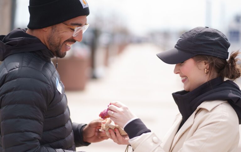Couple on The Portland Donut Tour. Photo Credit: Good Maine