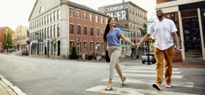 Couple Walking Downtown, Photo Courtesy of Visit Maine