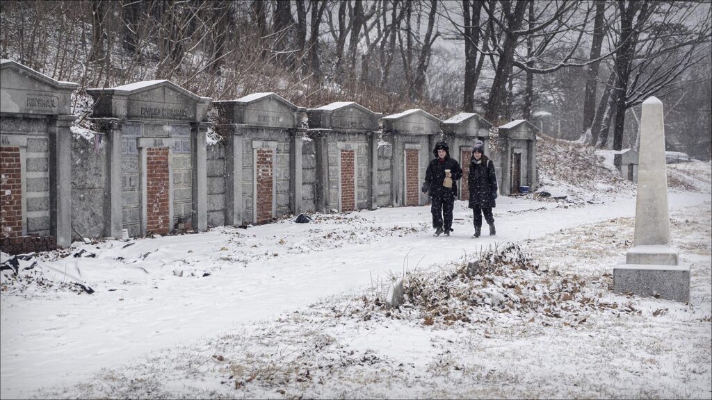Western Cemetery in the winter. Photo Credit: Bill Shumaker - Stewards of the Western Cemetery