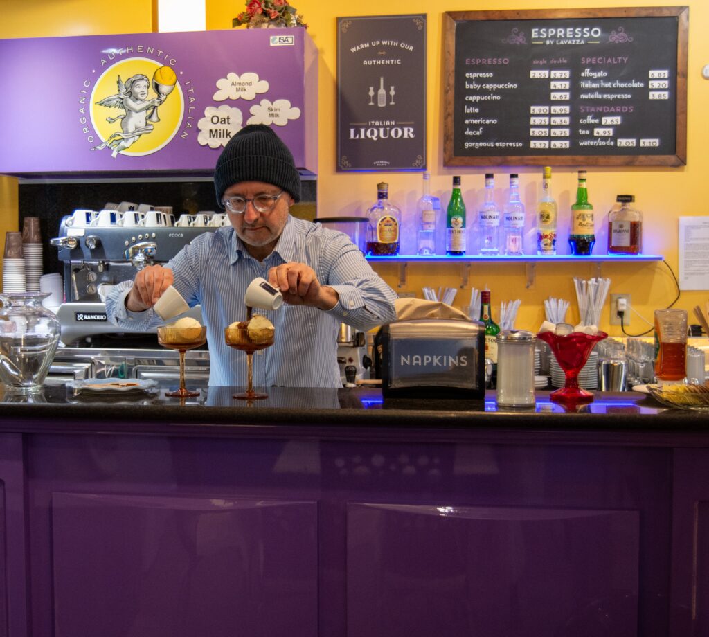 Affogatos being poured at Gorgeous Gelato. Photo by: Lauren Peters