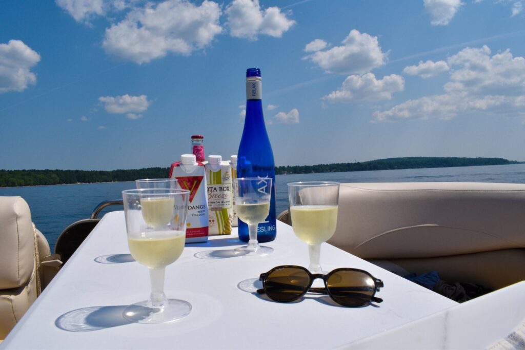 Wine on Sebago Lake Cruises. Photo Credit: Kelly Schneck