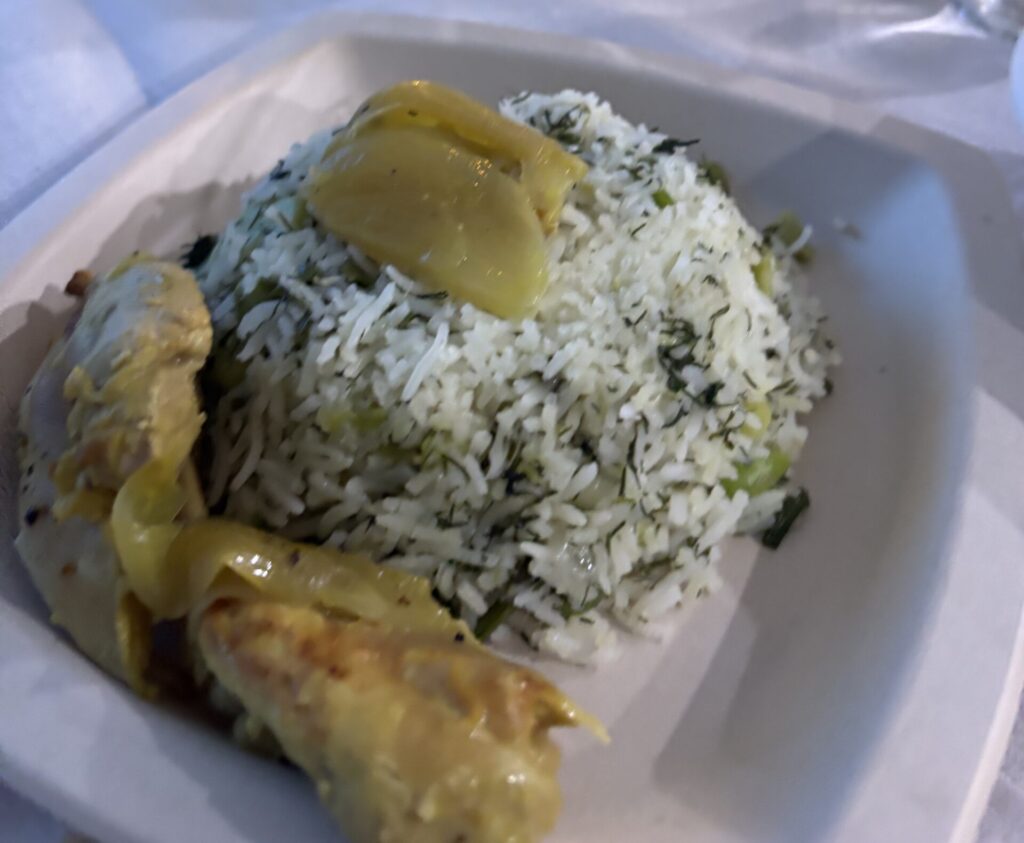 Photographer - Topaz Smith Description - Chicken, fava beans, yogurt (Riz B'Foul) traditional dish. Photographer - Topaz Smith Description - Chicken, fava beans, yogurt (Riz B'Foul) traditional dish.