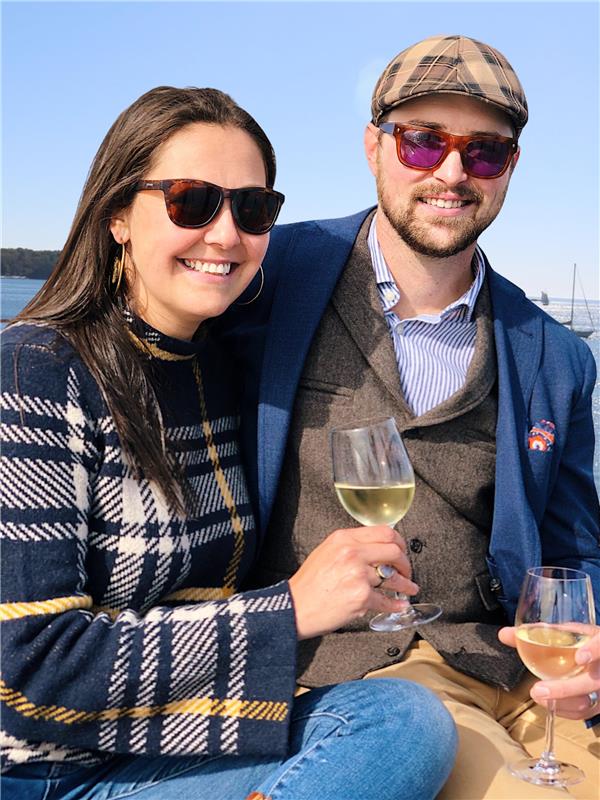 A couple enjoying wine. Photo courtesy of Wine Wise Events