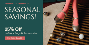 Infographic for Angela Adams Sale. Photo credit: Winky Lewis.