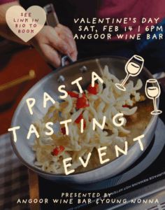 Pasta Tasting Event, photo courtesy of Angoor Wine Bar