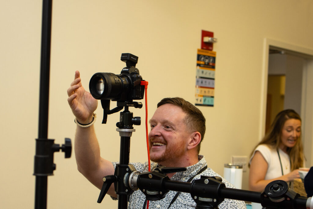 Will Wohler shooting headshots. Photo by Focus Photography