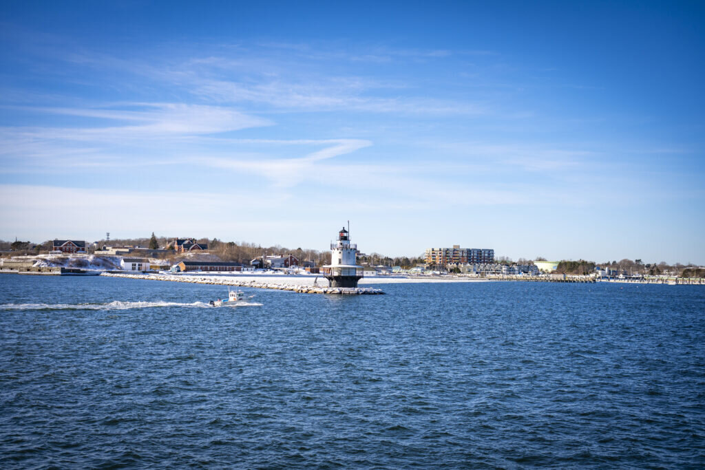 View of Spring Point Lighthouse from Casco bay Lines Ferry. Credit: Capshore Photography