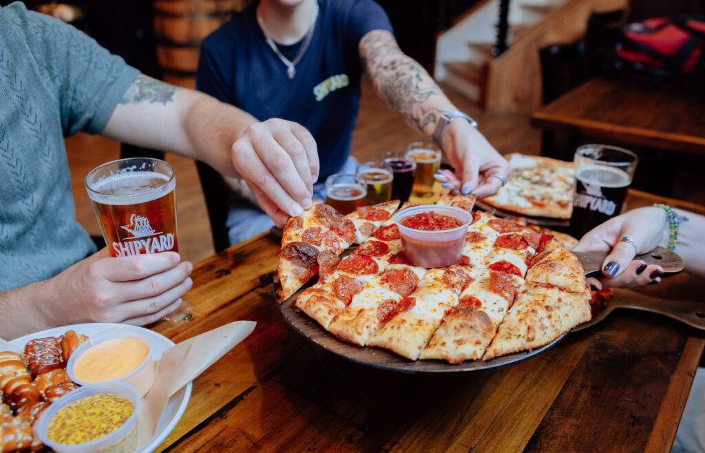Pizza on a table. Photo by: Guided Marketing Services