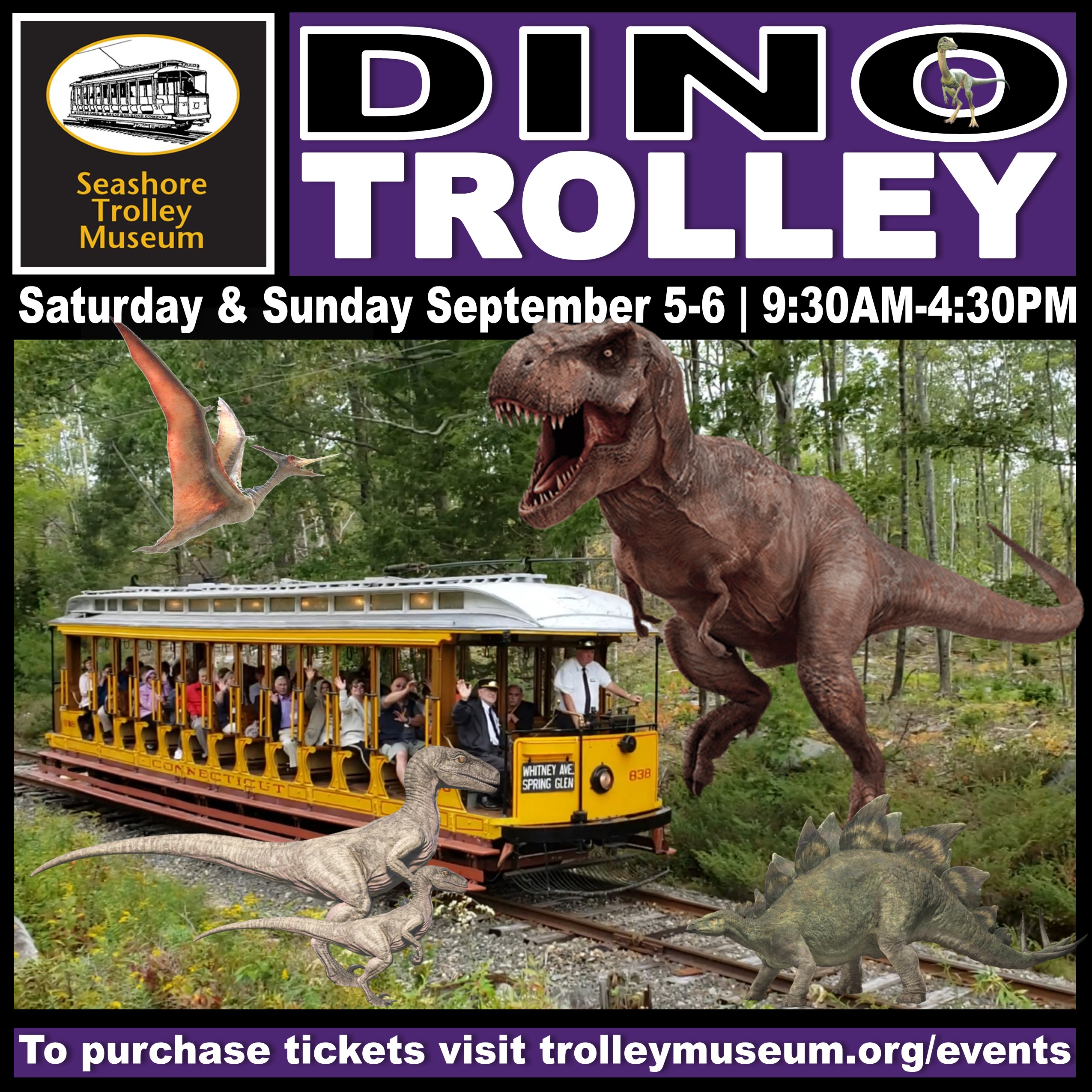 Dino Trolley! - Photo Credit: Seashore Trolley Museum