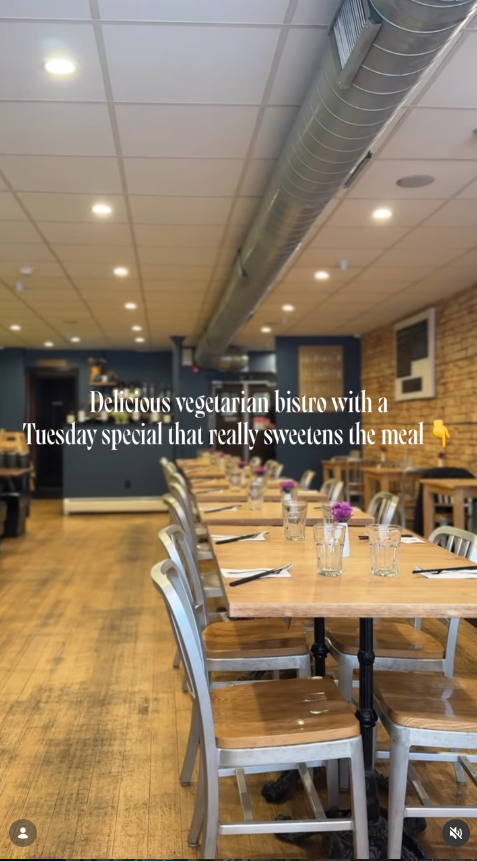 Interior of Green Elephant Vegetarian Bistro