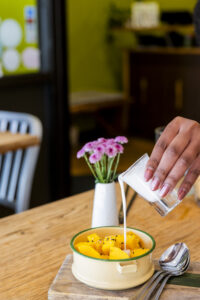 Mango Sticky Rice at Green Elephant Vegetarian Bistro. Photo Credit: Capshore Photography.