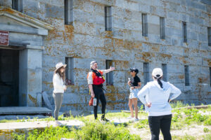Portland Paddle Guide at Fort Gorges. Photo Credit: Capshore Photography.