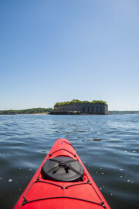 Sea Kayaking to Fort Gorges with Portland Paddle. Photo Credit: Capshore Photography.