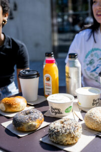 Bagels and Cream Cheese from PopUp Bagels. Photo Credit: Capshore Photography.