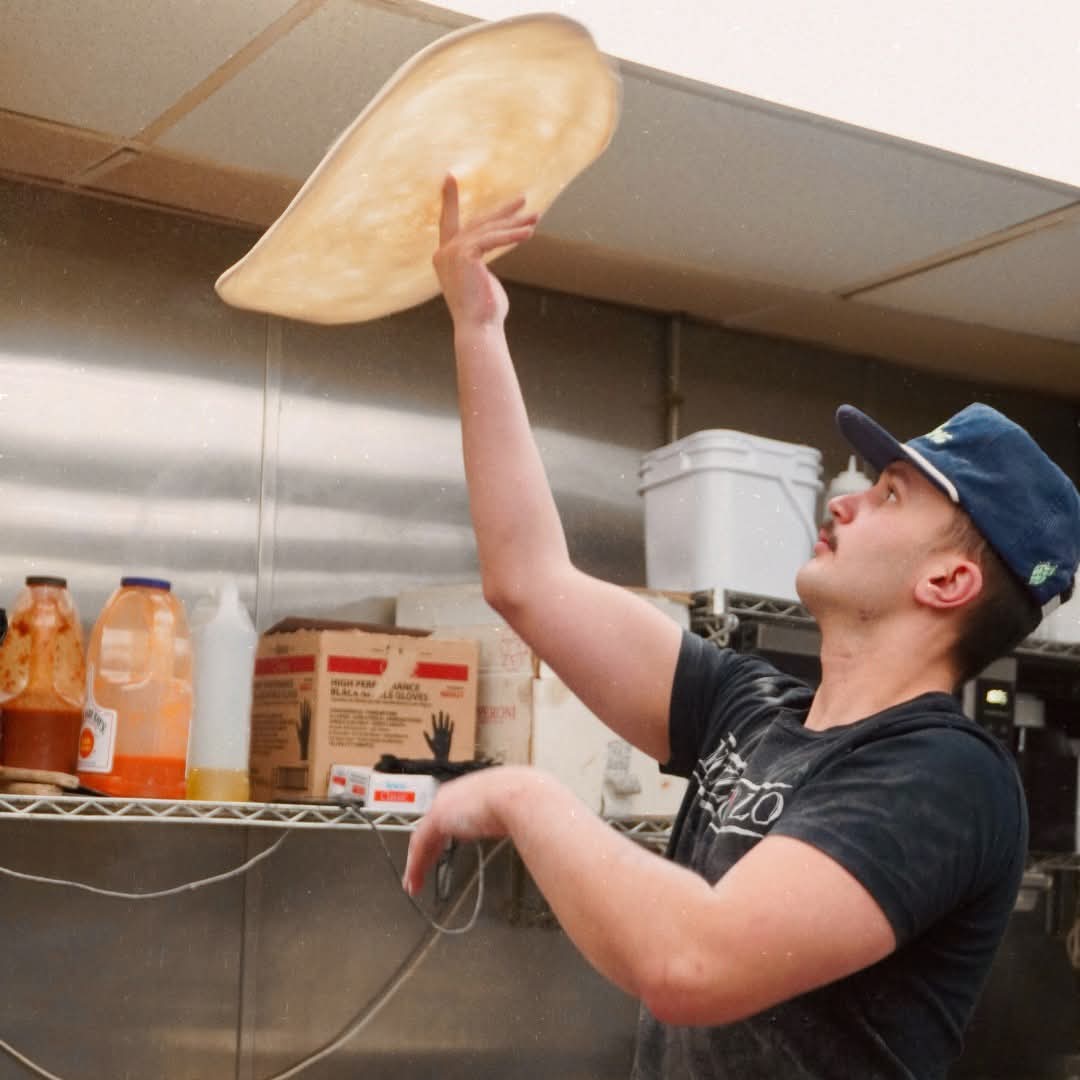 Pizza Being Thrown. Photo Provided by: Pizzaiolo