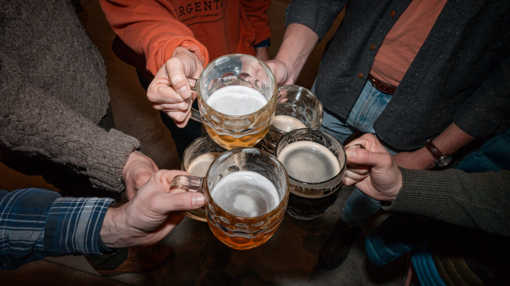 Cheers-ing at Argenta Brewing. Photo provided by Argenta Brewing.
