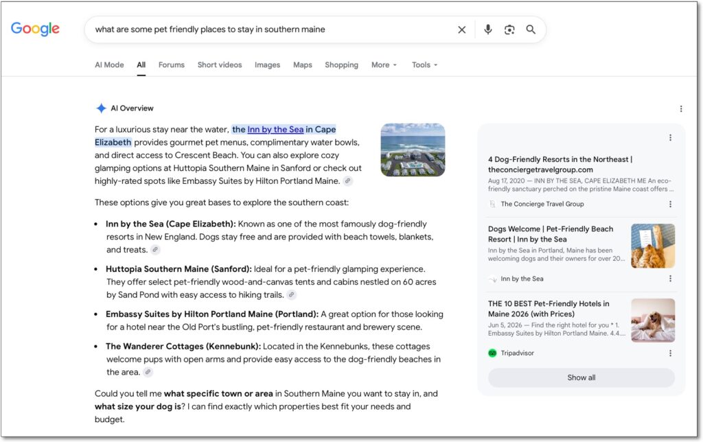 Screengrab from Google Search. Photo provided by flyte new media.