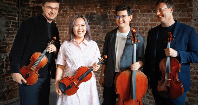 Balourdet Quartet Group Shot. Photo provided by: Bowdoin International Music Festival