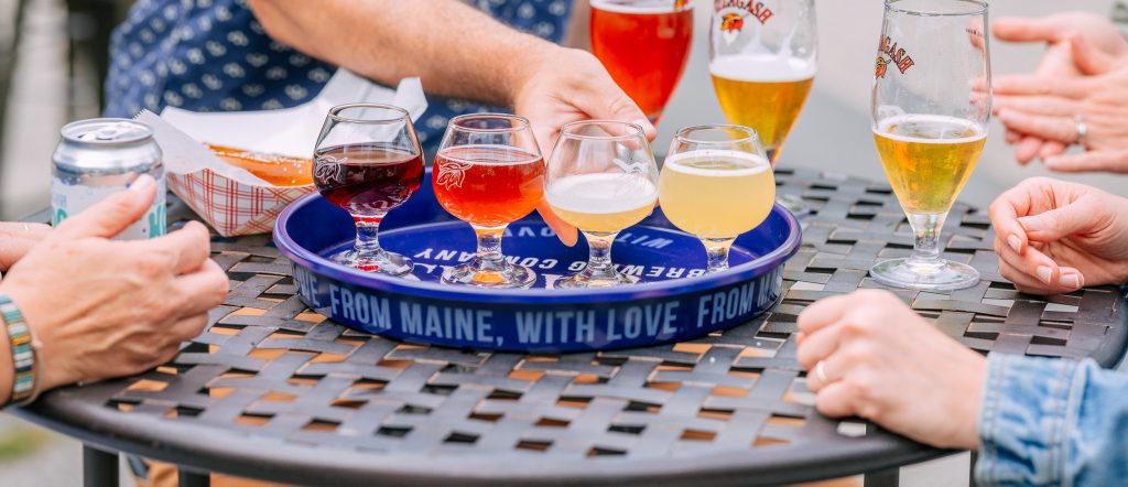 Flight of Beer at Allagash Brewing Company. Photo credit: Allagash Brewing Company