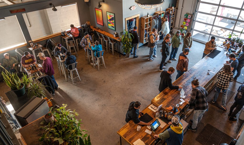 Inside of Mast Landing Taproom in Westbrook. Photo provided by: Mast Landing