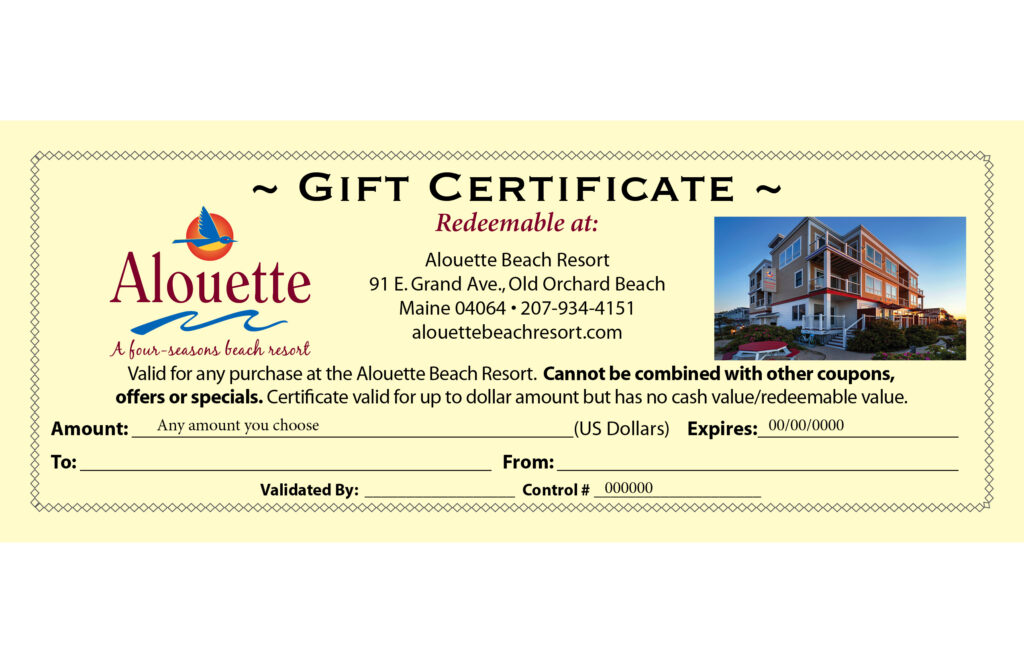 Gift Certificate % Back Promo - Photo provided by Alouette Beach Resort