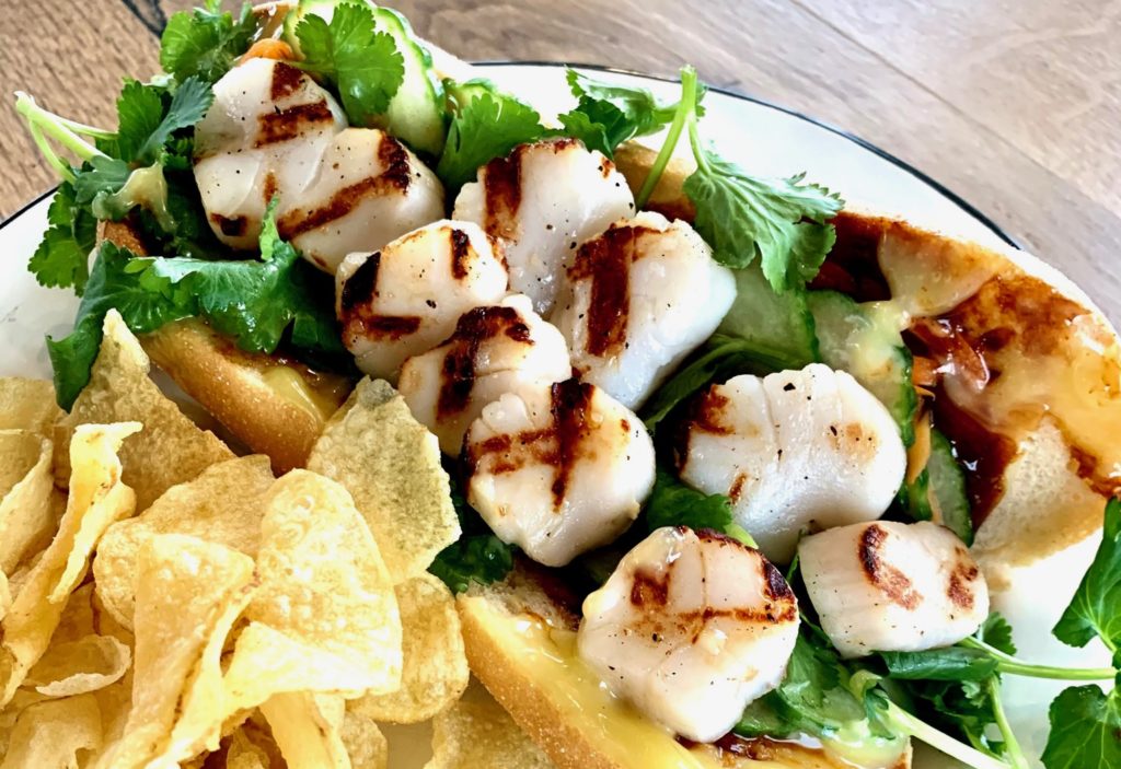 New Maine Food Special, Num Pang with dayboat scallops, Licensed by Lukes Lobster Marketing Team