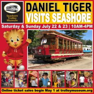 Daniel Tiger Visits Seashore, Photo Credit: Seashore Trolley Museum
