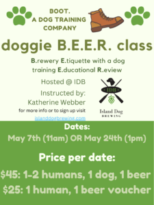 Doggy B.E.E.R. Class - Photo Credit: Boot. A Dog Training Company.