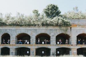 Yoga at Fort Gorges - Photo Courtesy of Portland Paddle