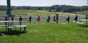 Outdoor Yoga at the Horse Farm - Photo Credit: Maine State Society for the Protection of Animals. Photo Courtesy of Ashley Flowers Yoga