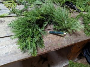 Wreath Making for Adults - Photo Courtesy of Pineland Farms