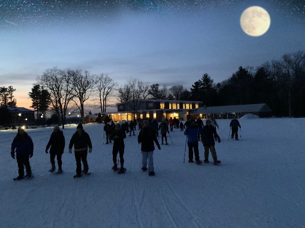 Full Moon Snowshoe Hike - Photo Courtesy of Pineland Farms