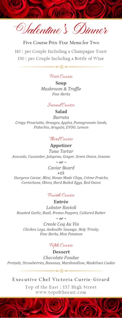 Valentine's Dinner - Photo Courtesy of The Westin Portland Harborview