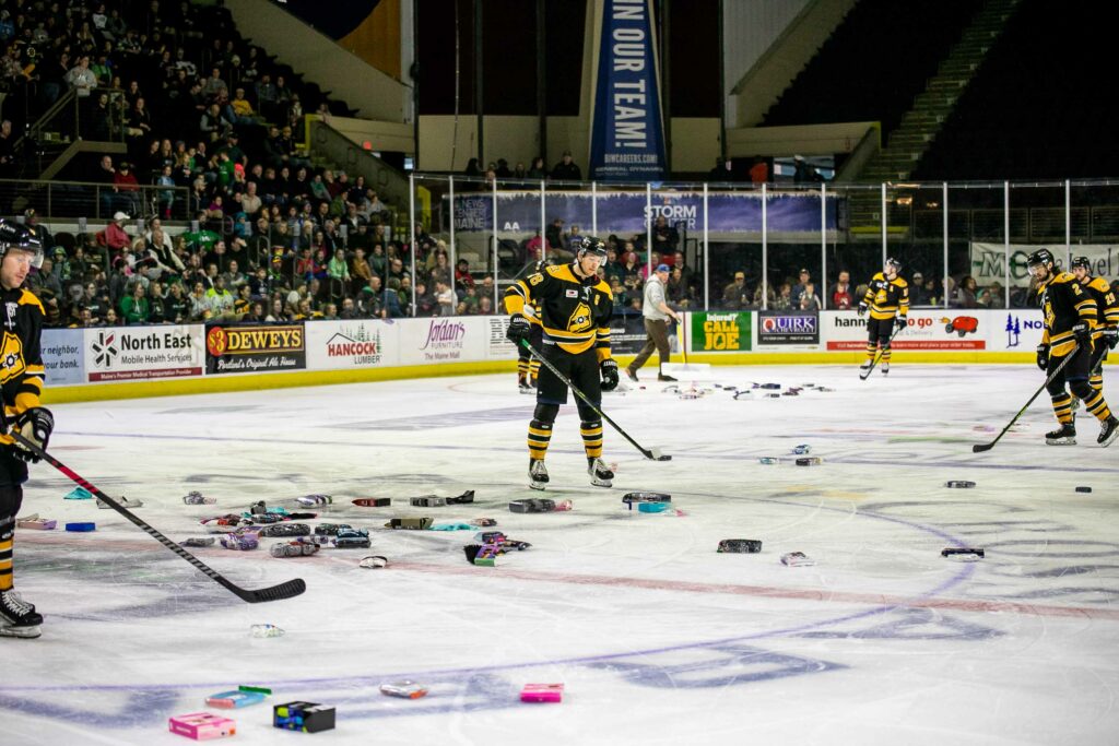 Underwear/Sports Bra Toss - Photo Courtesy of the Maine Mariners Underwear/Sports Bra Toss - Photo Courtesy of the Maine Mariners