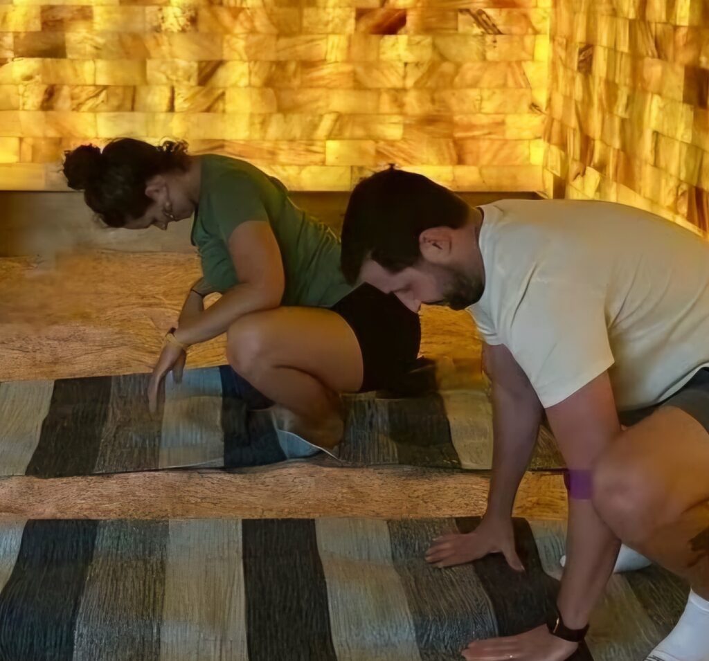 Yoga in a Salt Cave - Photo Courtesy of Ashley Flowers Yoga Yoga in a Salt Cave - Photo Courtesy of Ashley Flowers Yoga