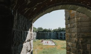 Yoga at Fort Gorges - Photo Credit: Portland Paddle