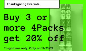 Thanksgiving Eve Sale - Photo Credit: Island Dog Brewing