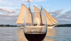 Red Wine and Sailboat on Casco Bay, Photo Courtesy of Wise Wise Events