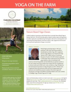 Yoga on the Farm. Provided by Spring Creek Farm