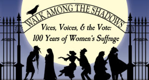 Vice, Voice & the Vote Logo - Photo Credit: graphic by Doug Campbell, annual edits by Diane Brakeley, for use by Spirits Alive