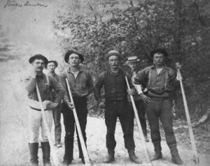 Log Drives on Maine's Rivers - Photo Credit: River drivers, ca. 1900, Collections of Maine Historical Society, MaineMemory.Net #4200