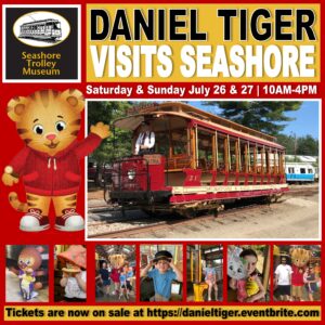 Daniel Tiger Visits Seashore - Photo Credit: Seashore Trolley Museum