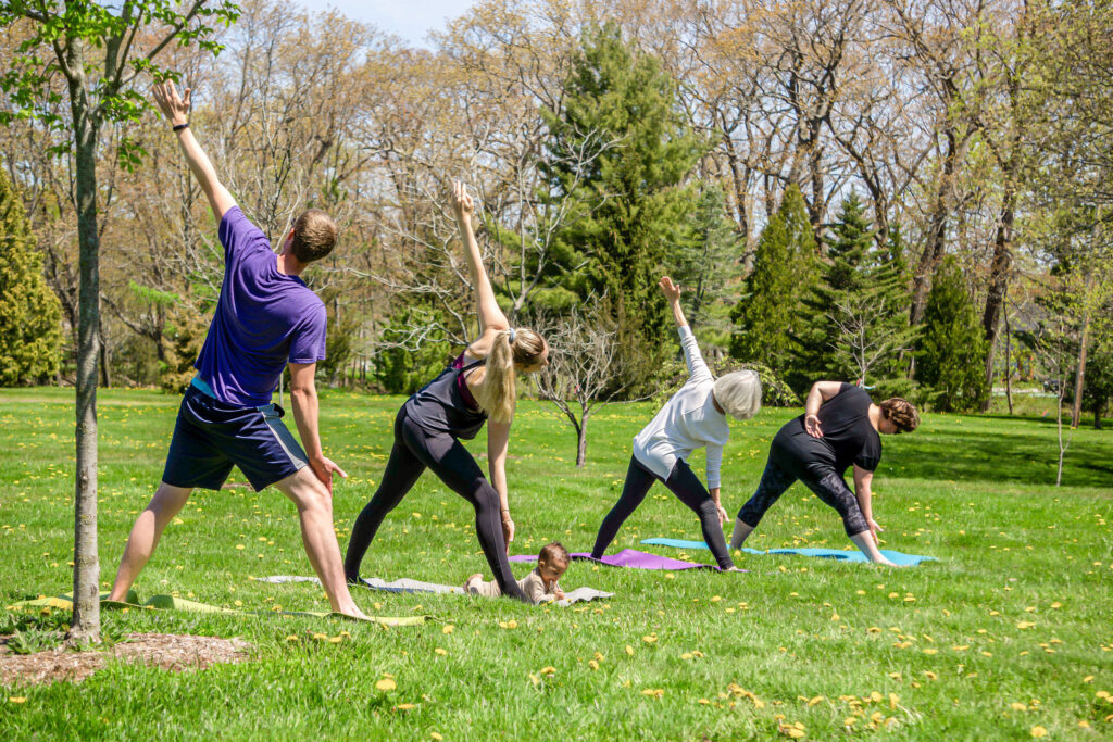 Outdoor Yoga in Payson Park - Photo Credit: Peter G Morneau