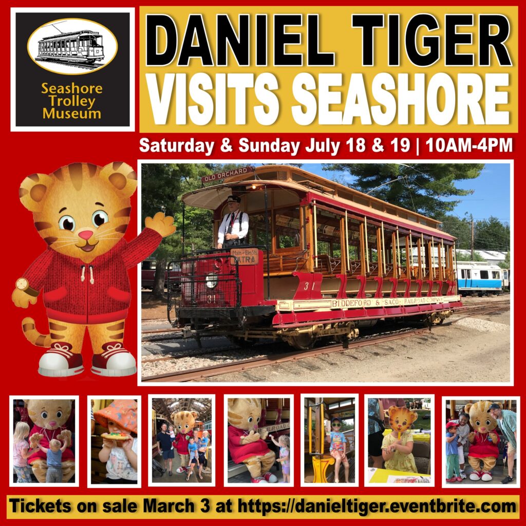 Daniel Tiger Visits Seashore - Photo Credit: Seashore Trolley Museum
